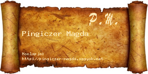 Pingiczer Magda névjegykártya